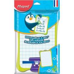ARDOISE BLANCHE DOUBLE FACE EN SACHET VERT "MAPED" REF: 258500