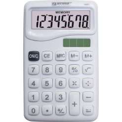 CALCULATRICE DE POCHE COULEUR BLANCHE "TECHNO" REF: 4963