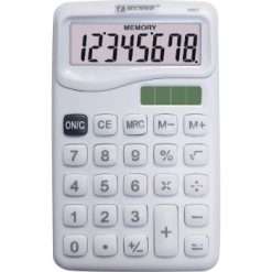 CALCULATRICE DE POCHE COULEUR BLANCHE "TECHNO" REF: 4963