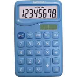 CALCULATRICE DE POCHE COULEUR BLEU "TECHNO" REF: 4963