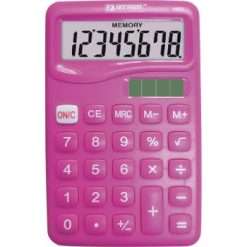 CALCULATRICE DE POCHE COULEUR ROSE CLAIRE "TECHNO" REF: 4963