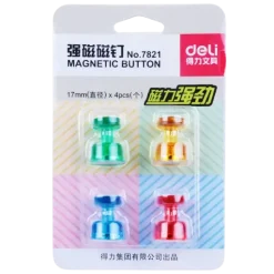 Jeu de 4 Aimants DELI 17mm pour Tableaux Blancs