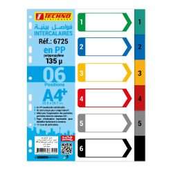 INTERCALAIRE EN PP A4 NUMERIQUE 1-6 "TECHNO" REF: 6725
